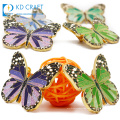 Free sample bulk cheap oem custom metal zinc alloy gold plated enamel glitter epoxy souvenir animal brooch butterfly lapel pin